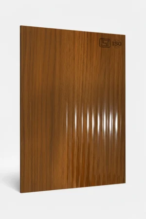 1202 FS | Glossa Timber, Walnut Brown High Gloss Finish Fluted Wooden Decorative Laminate