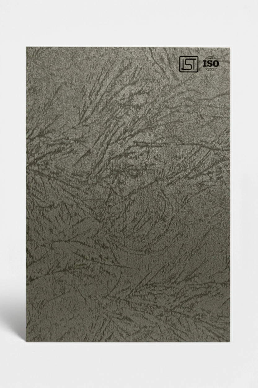 1271 SG | Ebon Pelt, Charcoal Black High Gloss Finish Leather Decorative Laminate - Image 2