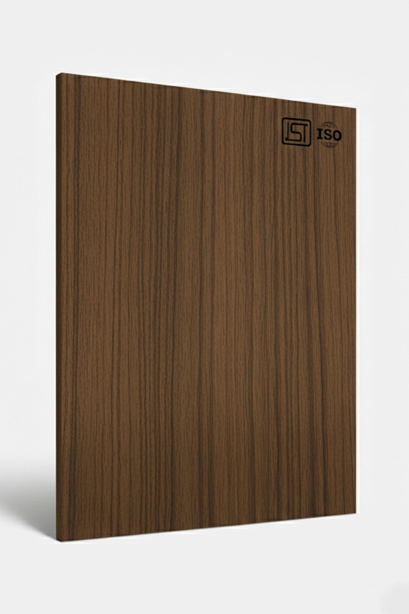 1300 EF | Choco-Chip, Medium Walnut Brown Matte Finish Fluted Wooden Decorative Laminate