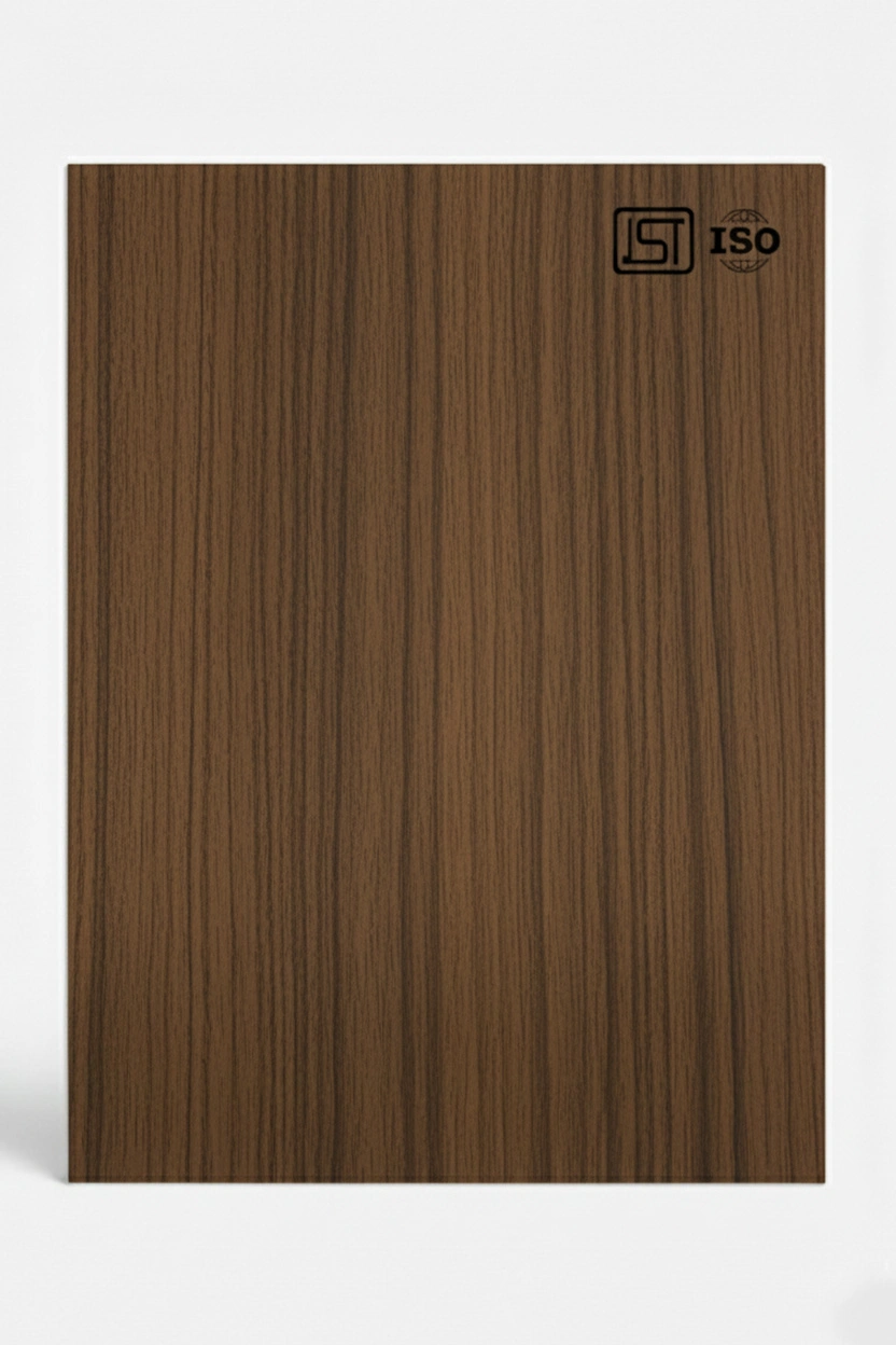 1300 EF | Choco-Chip, Medium Walnut Brown Matte Finish Fluted Wooden Decorative Laminate - Image 2