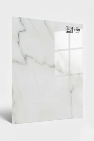 1504 SG | Lume Vein, Calacatta White High Gloss Finish Marble Decorative Laminate