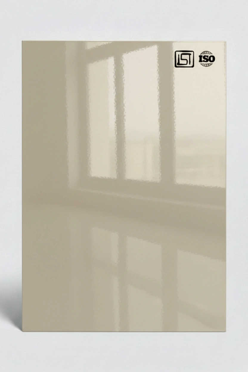 1007 | Sand Rift, Beige High Gloss Finish Solid Color Decorative Acrylic Laminate - Image 2