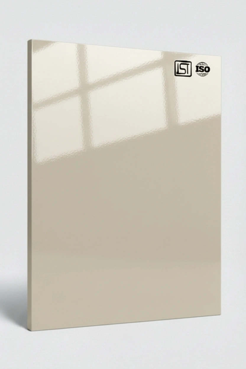 1007 | Sand Rift, Beige High Gloss Finish Solid Color Decorative Acrylic Laminate