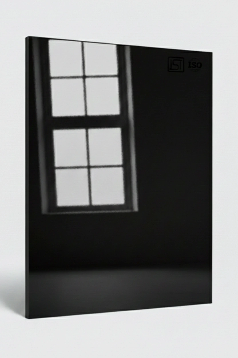 1026 | Carbon Grey, Deep Carbon Grey High Gloss Finish Solid Color Decorative Acrylic Laminate