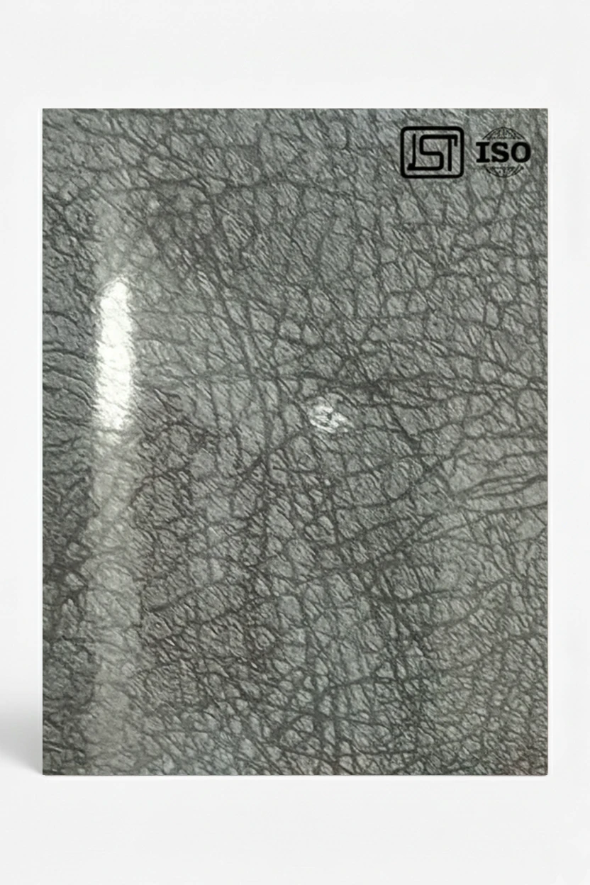 1028 SG | Splendid Leather, Charcoal Grey High Gloss Finish Leather Decorative Laminate - Image 2