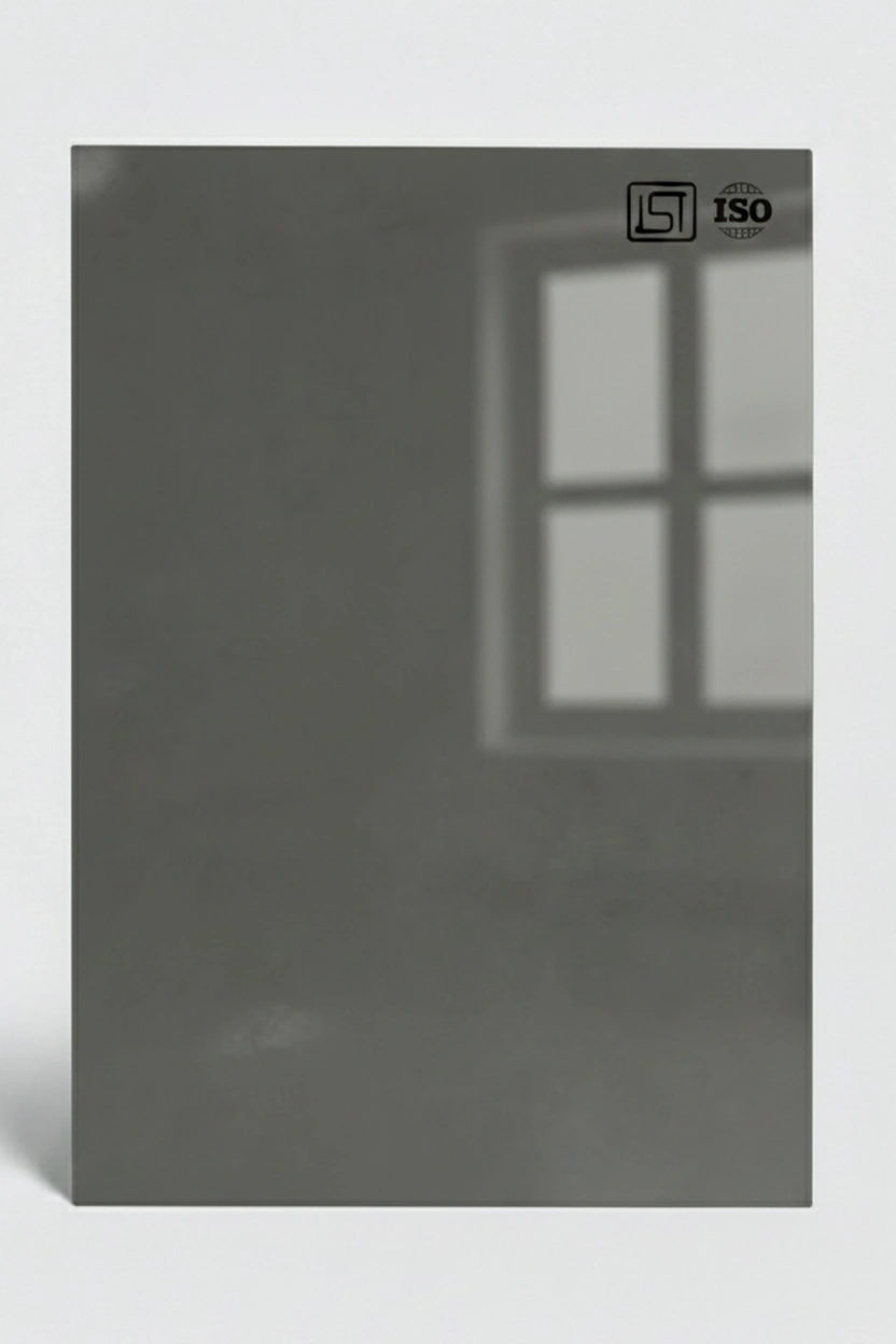 1029 | Kendull, Charcoal Grey High Gloss Finish Solid Color Decorative Acrylic Laminate - Image 2