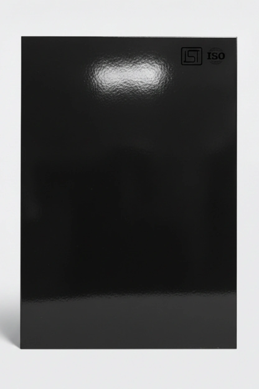 1032 | Jet Black, Classic Black High Gloss Finish Solid Color Decorative Acrylic Laminate - Image 2