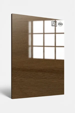 1037 SG | Grateful Gold, Medium Walnut Brown High Gloss Finish Wooden Decorative Laminate