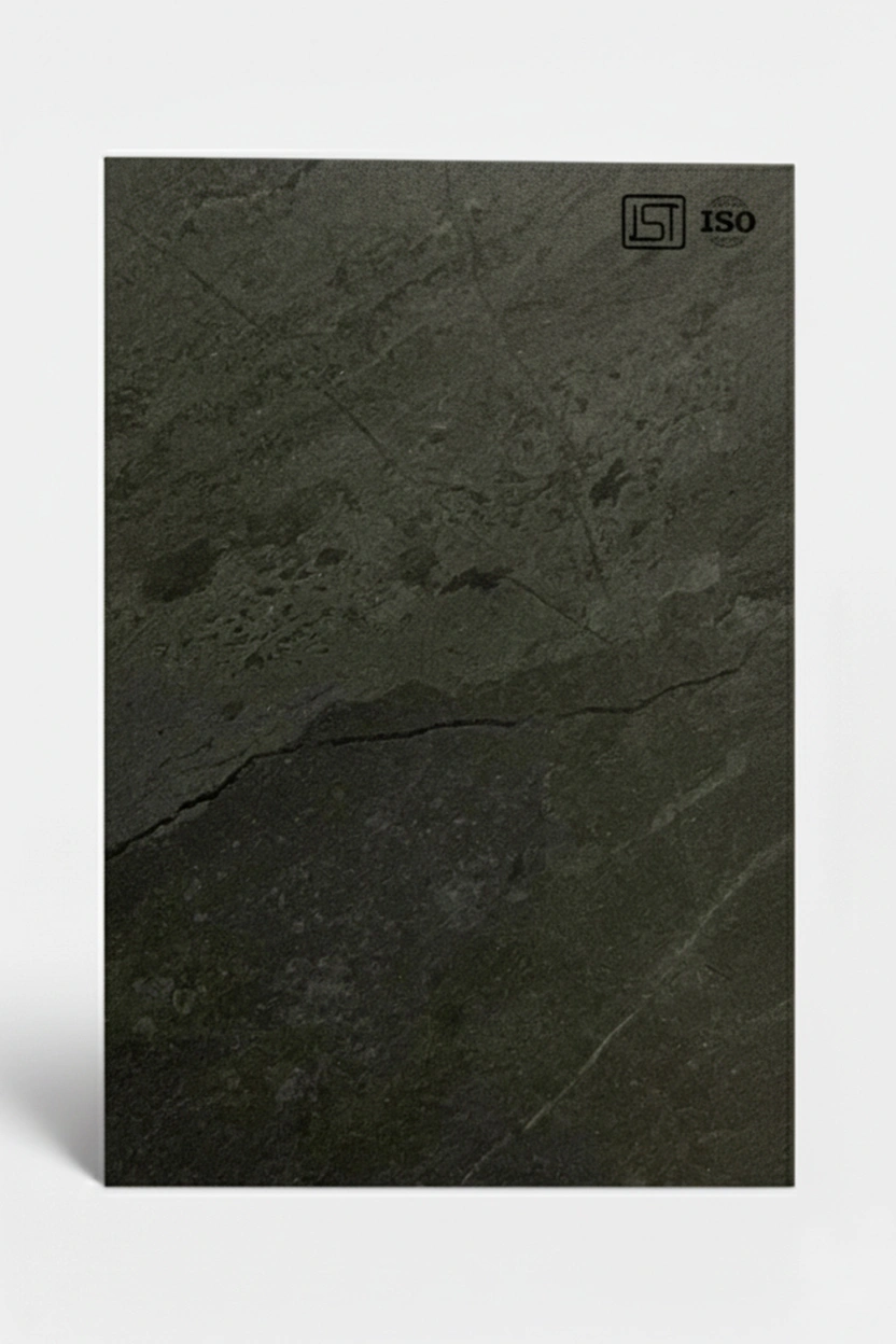 1044 SM | Deep Crevice, Charcoal Slate Grey Silky Matte Finish Marble Decorative Laminate - Image 2