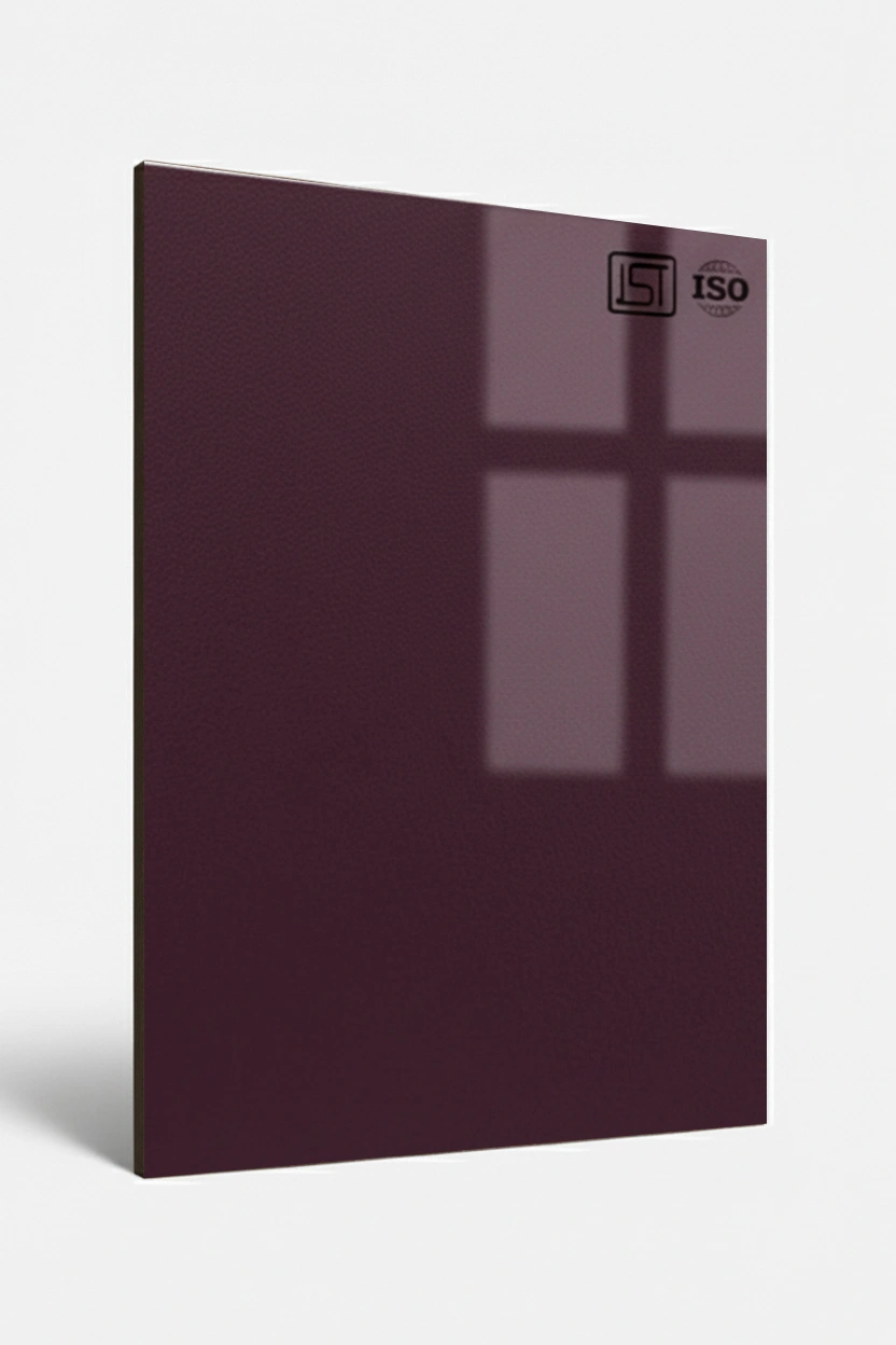 107 SG | Black Current, Dark Violet High Gloss Finish Solid Color Decorative Laminate