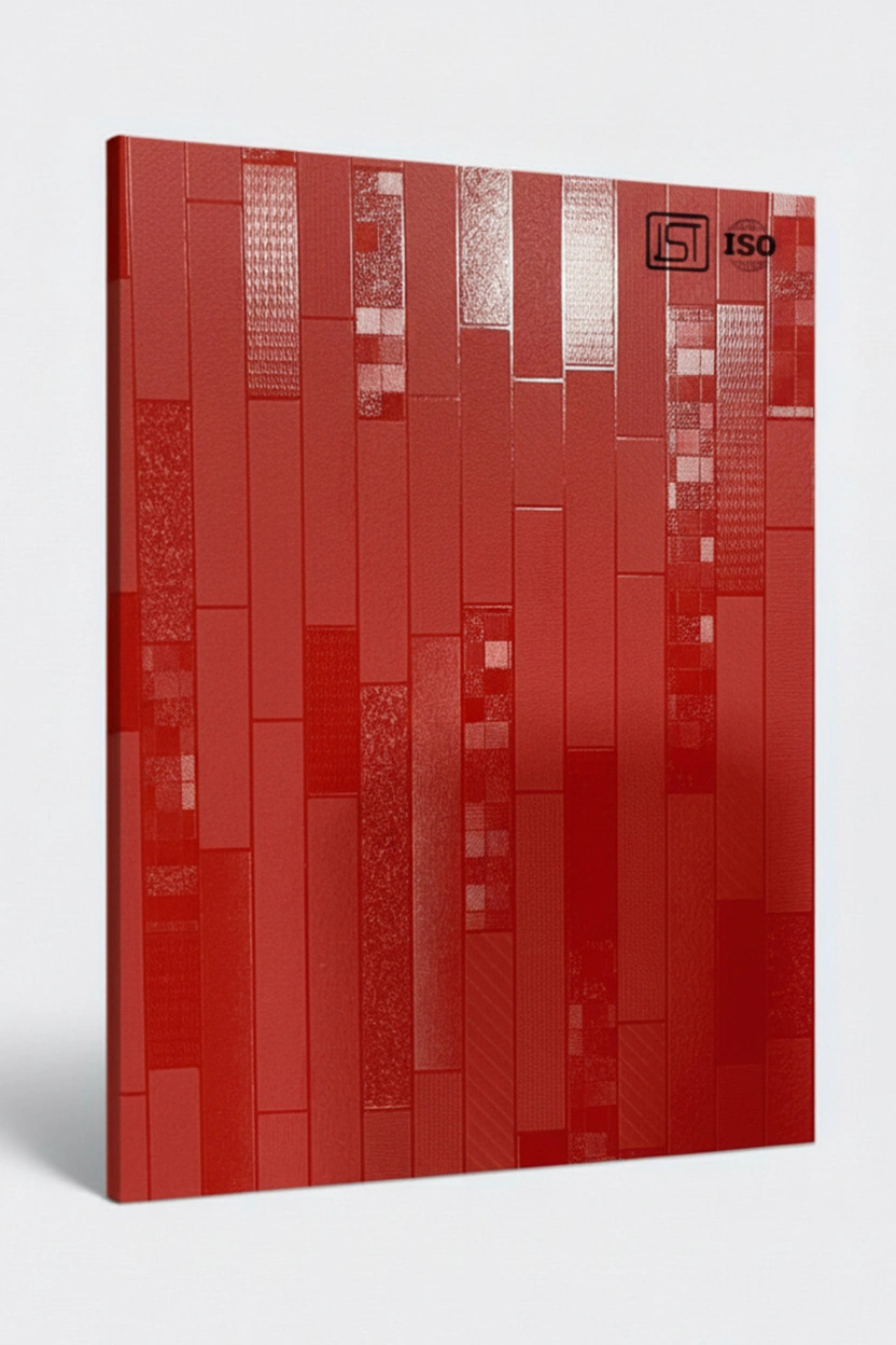 109 SL| Blood Red, Neon Red Subtle Shiny Matte Finish Patterned Wooden Decorative Laminate