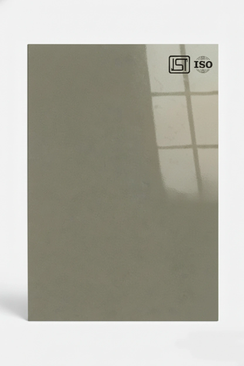 1126 SG | Ash Grey, Beige Grey Smooth Textured Glossy Finish Decorative Laminate - Image 2