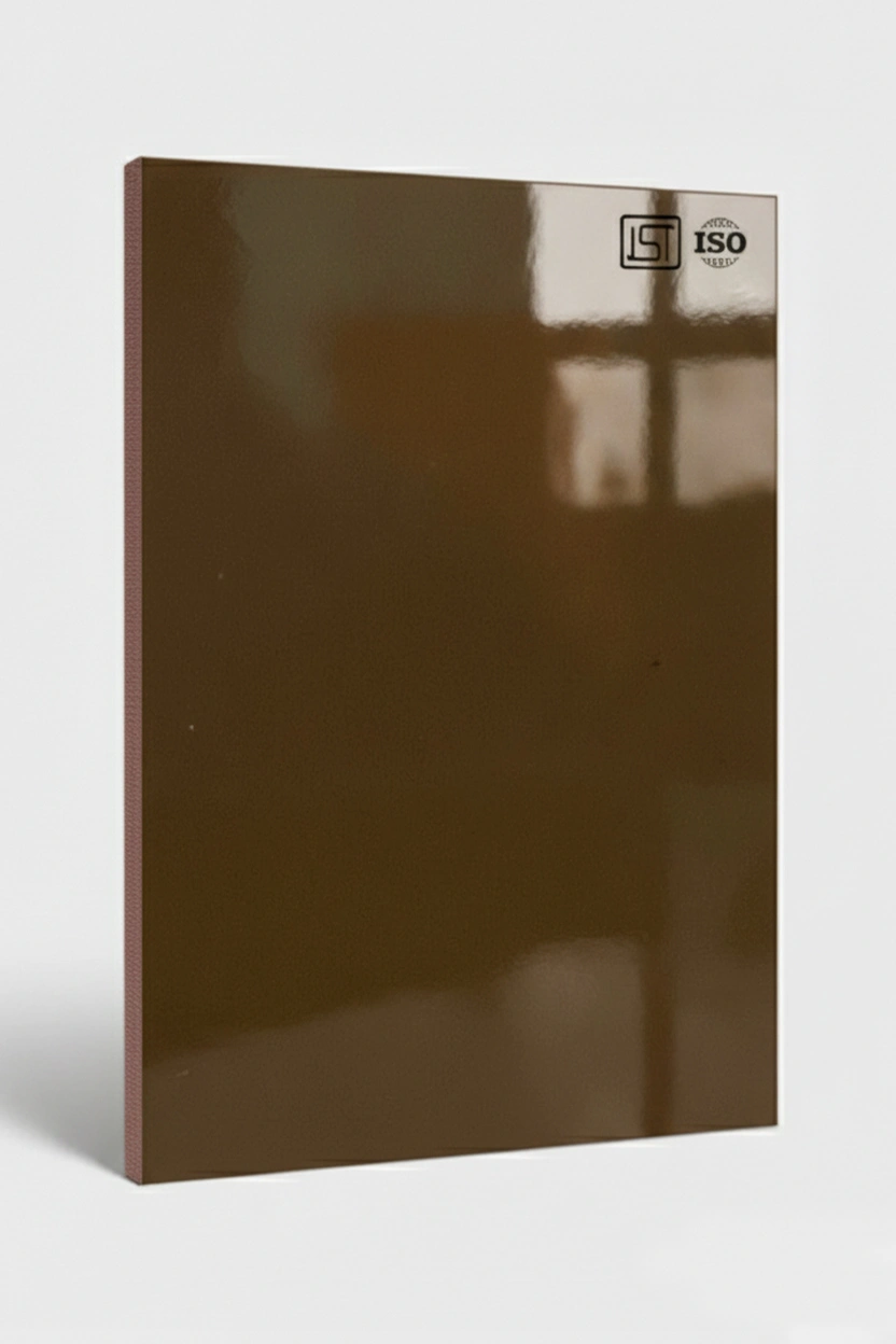 1132 SG | Gainsboro, Dark Brown Smooth Textured Glossy Finish Decorative Laminate