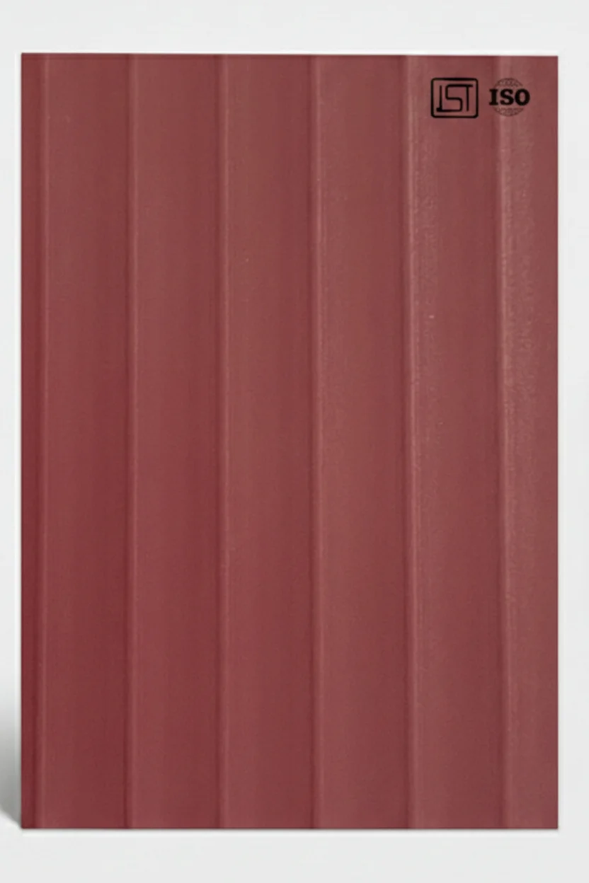 1194 EF | Cranberry, Crimson Red Matte Finish Fluted Decorative Laminate - Image 2