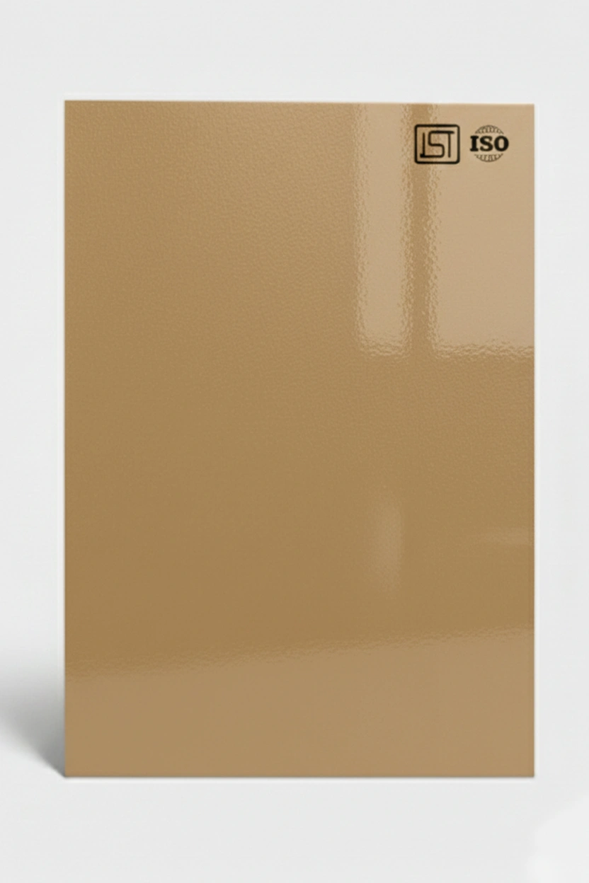 1211 SG | Light Sand, Camel Beige Smooth Textured Glossy Finish Decorative Laminate - Image 2