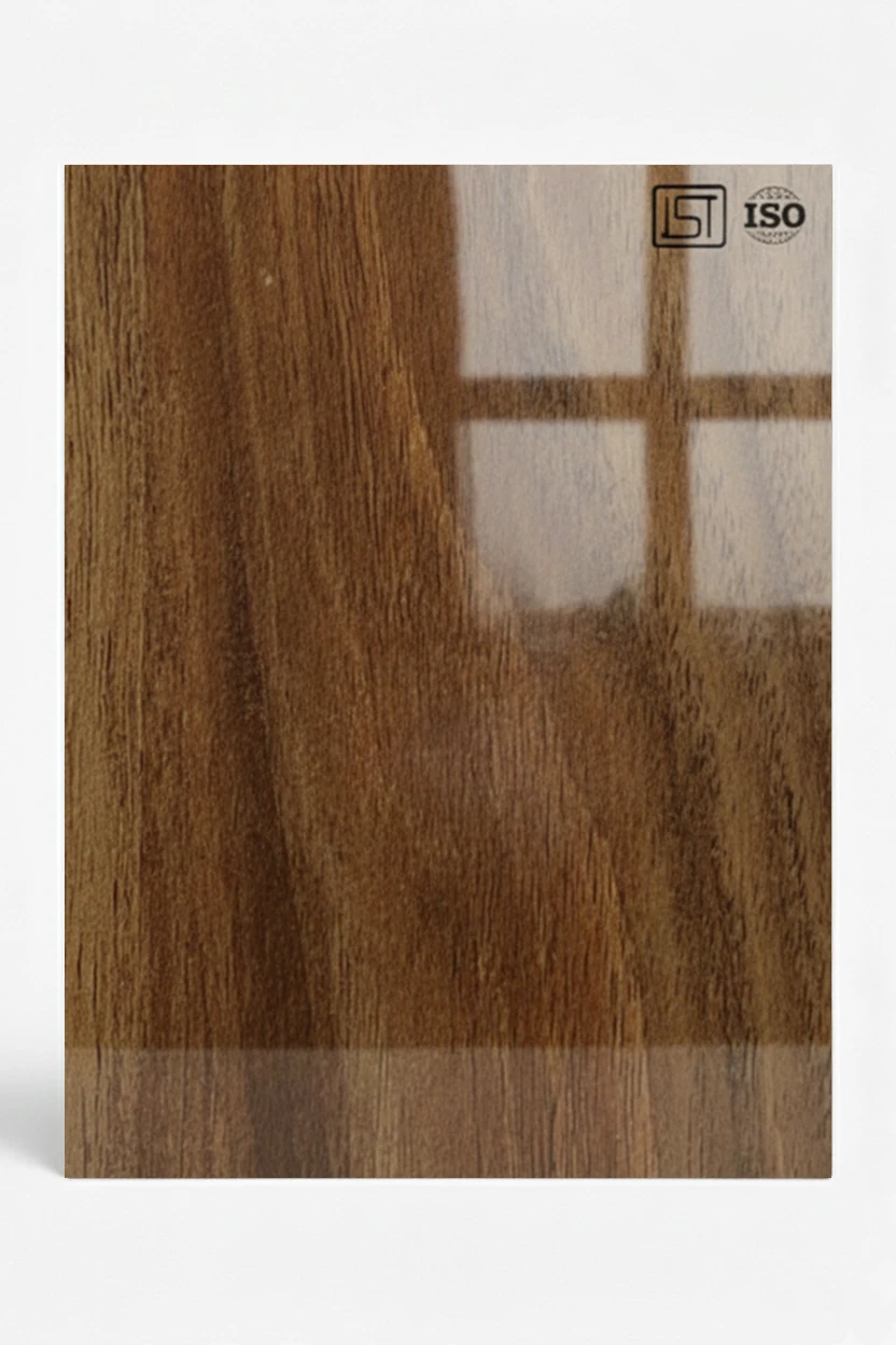 1503 SG | Bengali Mango, Smoked Walnut Brown High Gloss Finish Wooden Decorative Laminate - Image 2