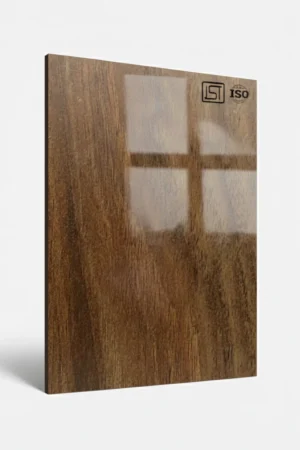 1503 SG | Bengali Mango, Smoked Walnut Brown High Gloss Finish Wooden Decorative Laminate