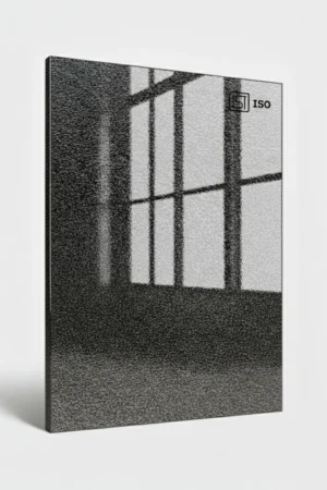 1522 SG | Dark Grey Twill Slate, Charcoal Grey High Gloss Finish Leather Decorative Laminate