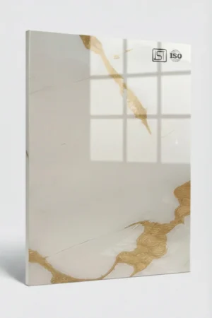 2009 | White Gold Marble, Classic White High Gloss Finish Calacatta Marble Decorative Acrylic Laminate