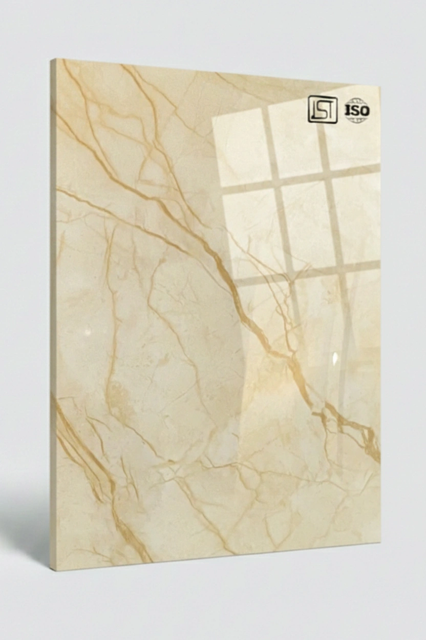 2010 | Crema Marfil Marble, Cream White High Gloss Marble Decorative Acrylic Laminate