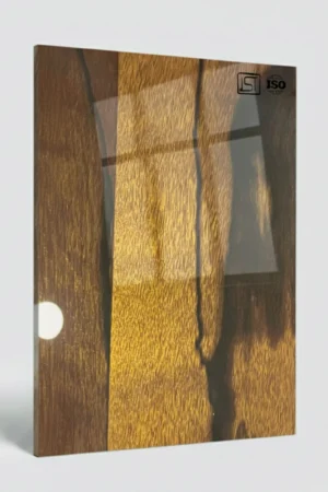 2050 | Gold Classico, Dark Brown High Gloss Finish Wooden Decorative Acrylic Laminate