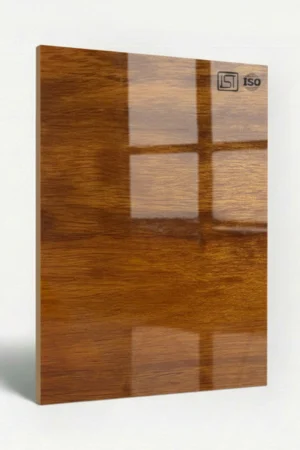 2052 | Metallic Wood, Natural Teak Brown High Gloss Finish Wooden Decorative Acrylic Laminate