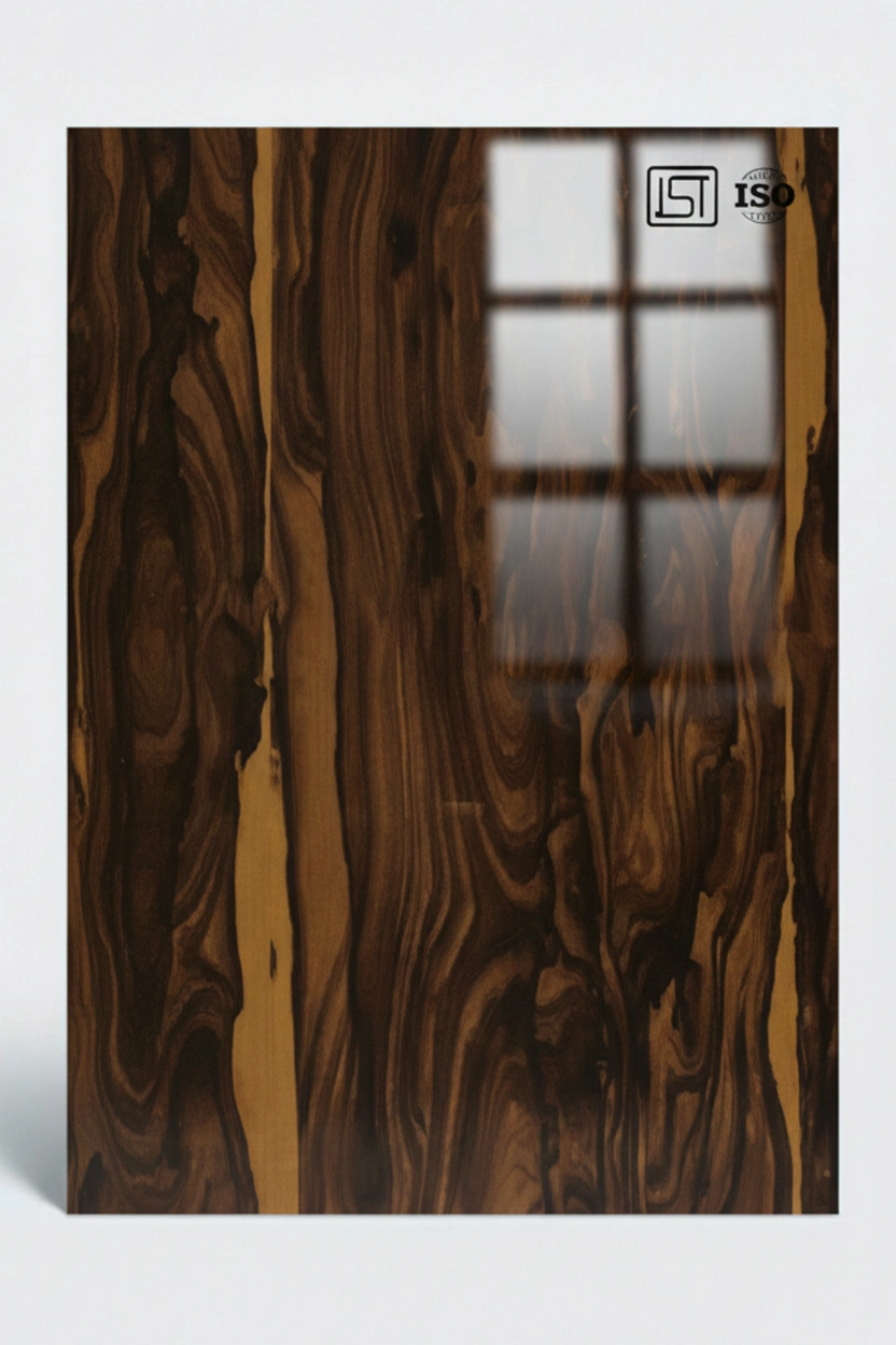 2054 | Zaricote Vertical, Dark Brown Natural Oak High Gloss Finish Wooden Decorative Acrylic Laminate - Image 2