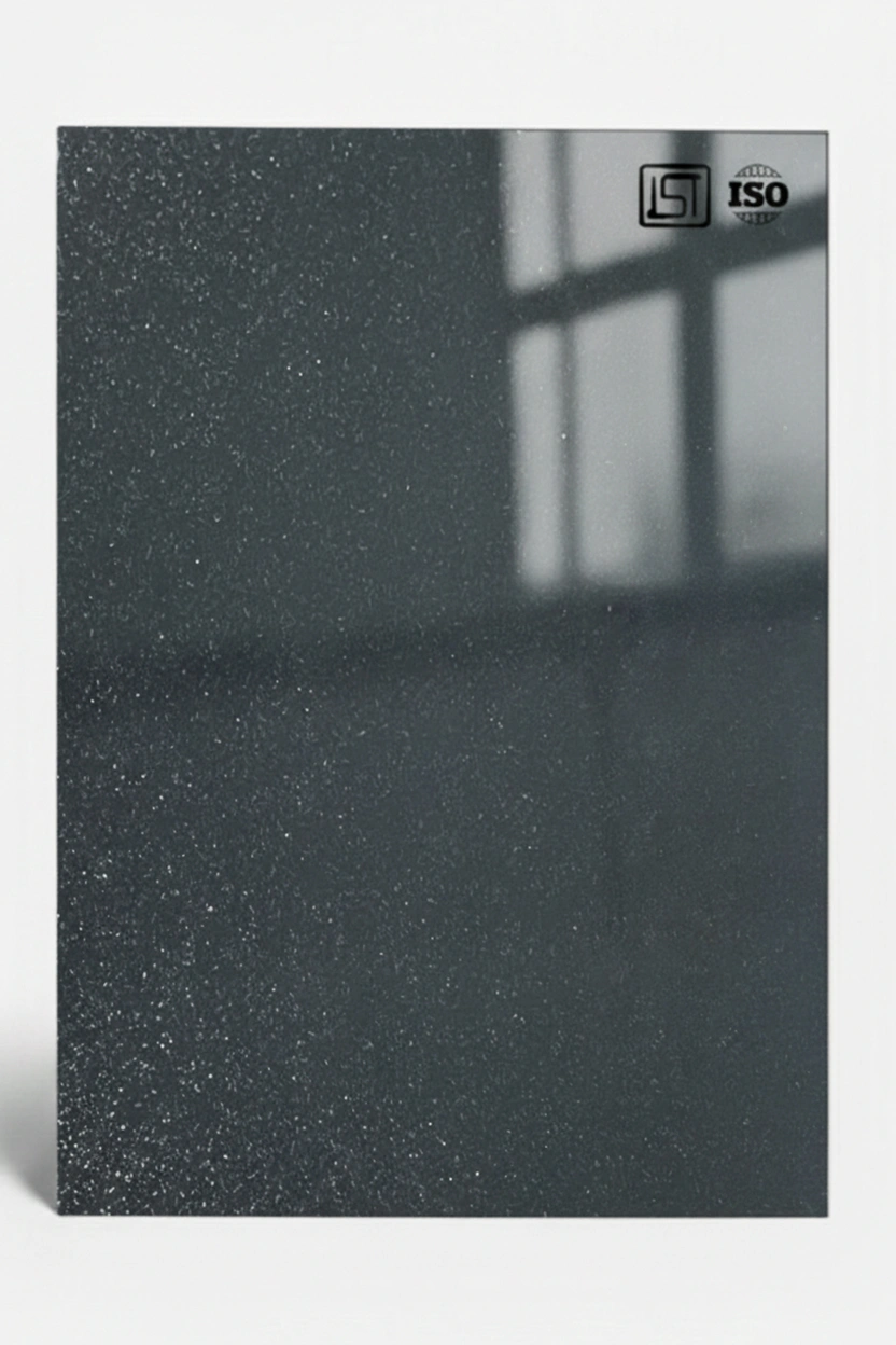 3105 | Dark Slate, Charcoal Grey High Gloss Finish Sparkle Decorative Acrylic Laminate - Image 2
