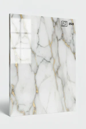 5001 | Cloud Stone, Light Grey High Gloss Finish, Calacatta Marble Decorative Acrylic Laminate