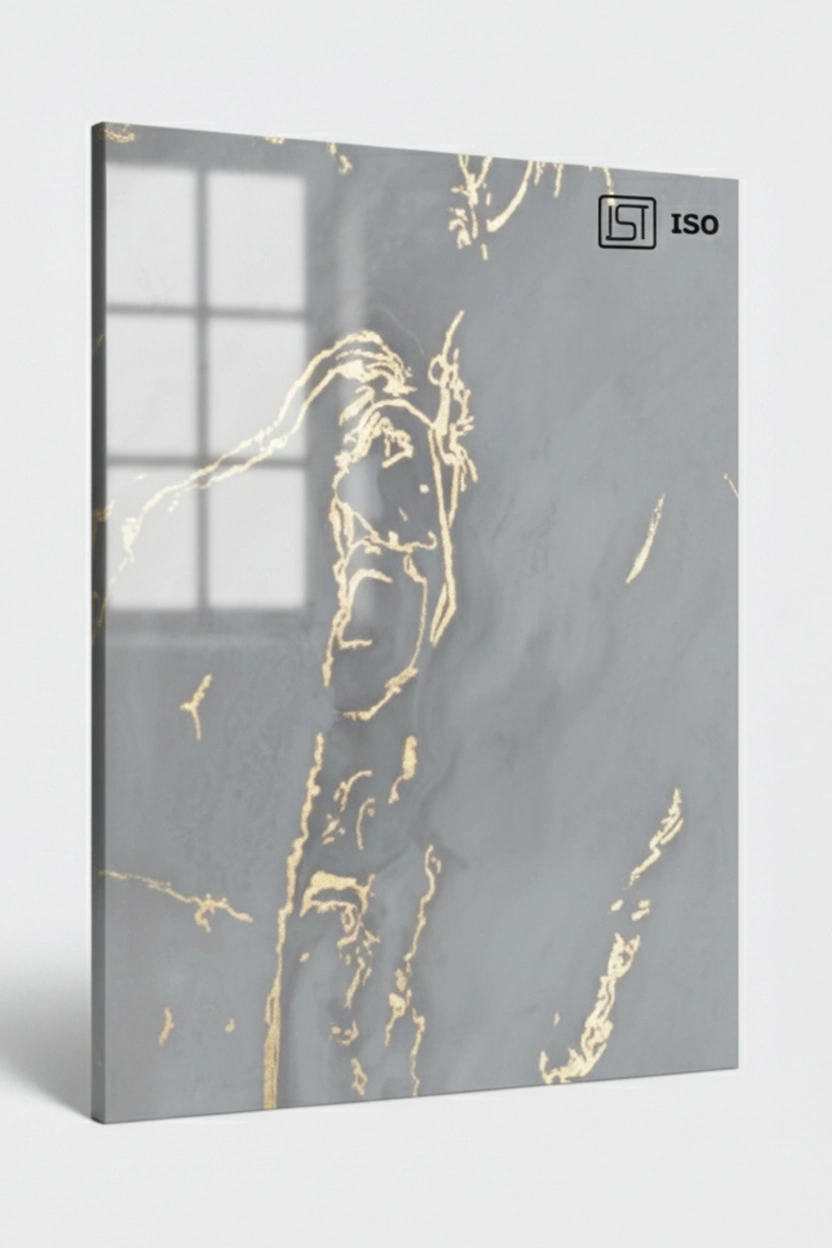 5003 | Dune Mist, Concrete Grey High Gloss Finish Marble Decorative Acrylic Laminate