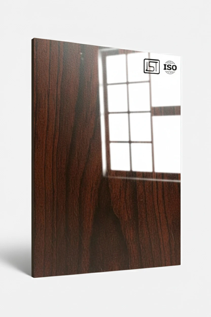 7070 SG | Rose Wood, Reddish Walnut Brown High Gloss Finish Wooden Decorative Laminate