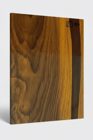 7096 SG | Dark Jungle Wood, Golden Teak High Gloss Finish Wooden Decorative Laminate