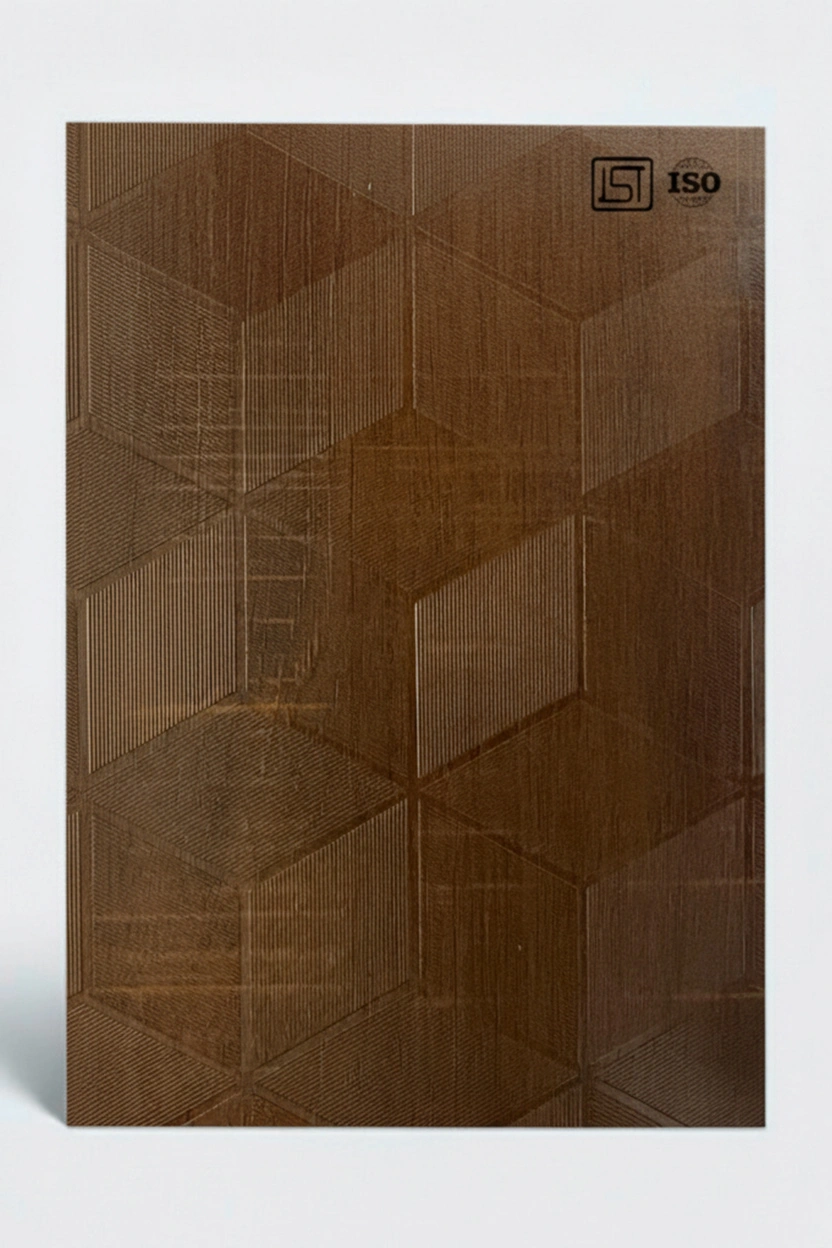 7111 QC | Dark Elevated Sawcut, Dark Brown Shiny Matte Finish Wooden Decorative Laminate - Image 2