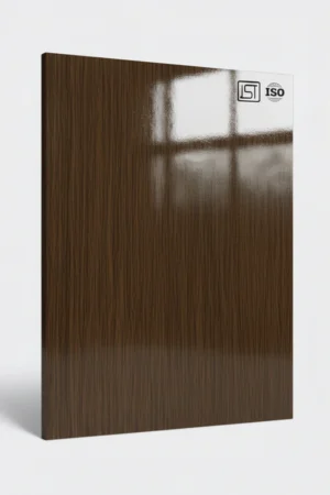 7111 SG | Dark Elevated Sawcut, Dark Brown High Gloss Finish Wooden Decorative Laminate