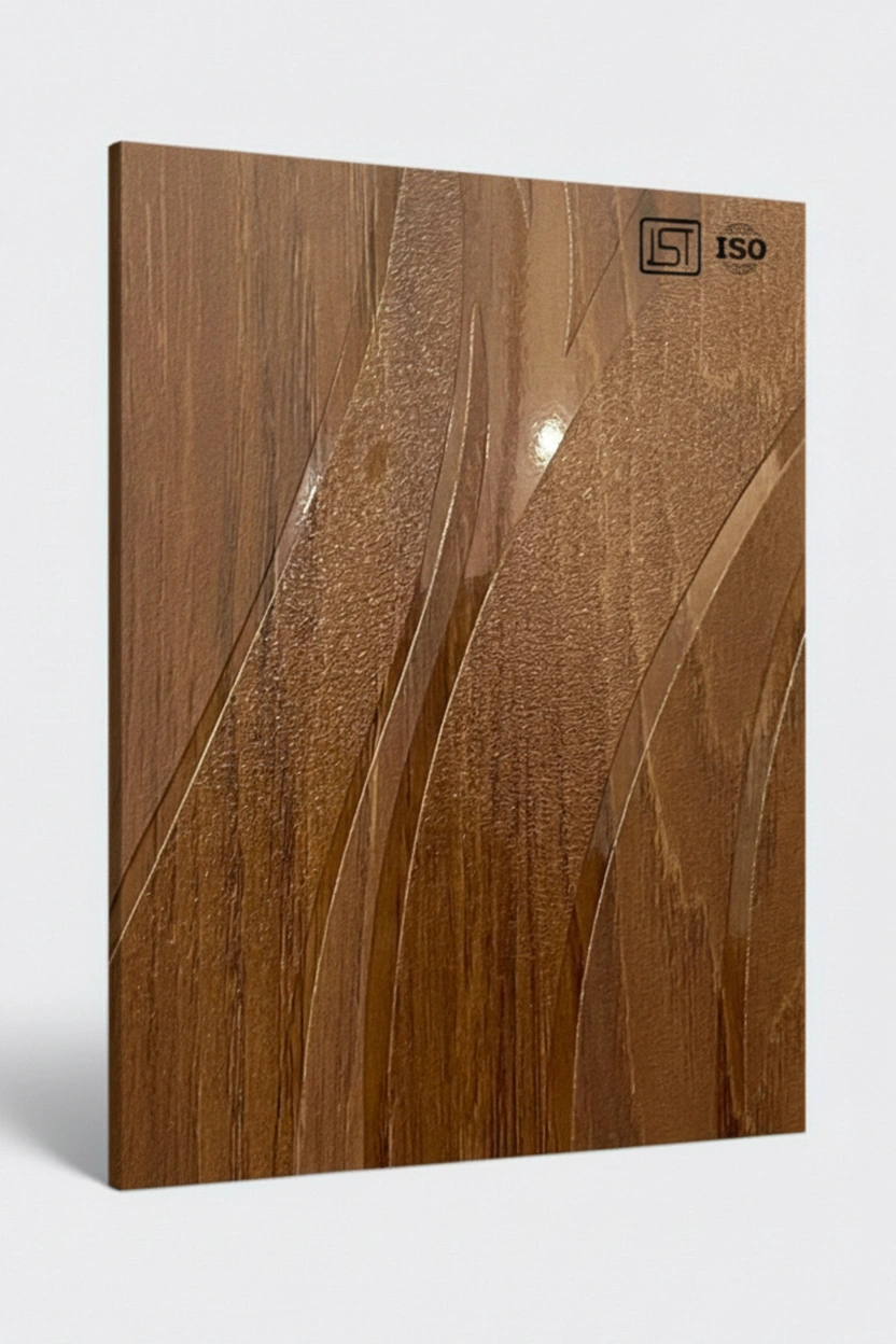 7133 ME | Teak Midnight Wood, Golden Teak Shiny Matte Finish Patterned Wooden Decorative Laminate