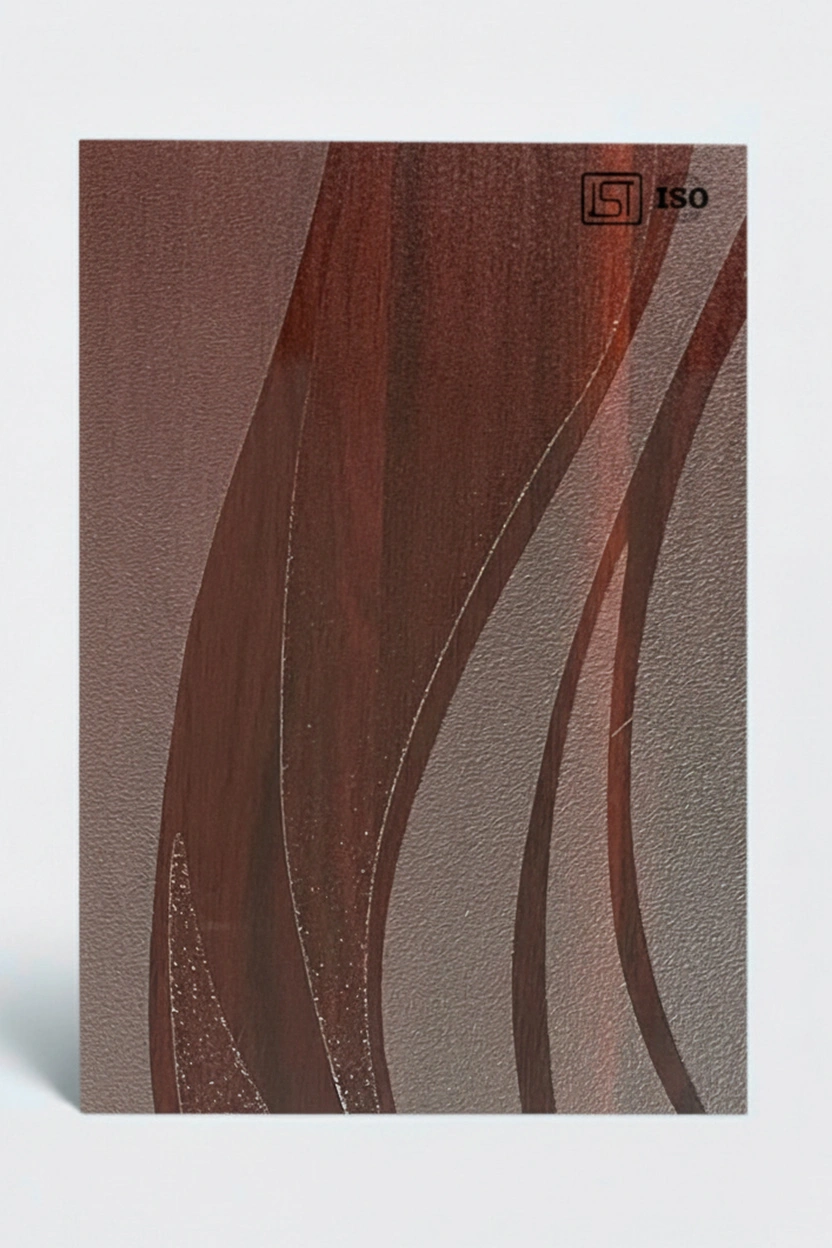 7136 ME | Red China, Mahogany Shiny Matte Finish Patterned Wooden Decorative Laminate - Image 2
