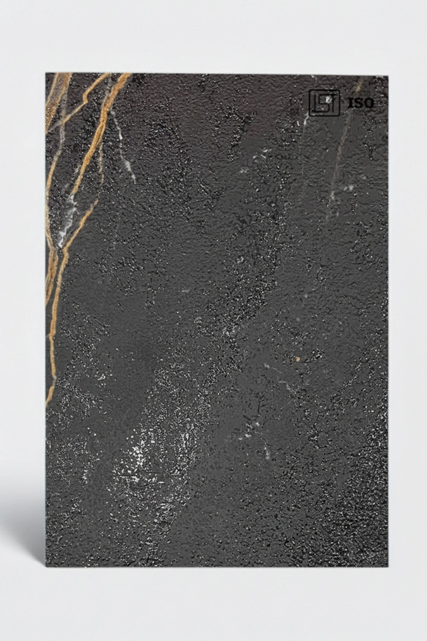 7152 ET | Black Elton Marble, Jet Black Matte Finish Marble Decorative Laminate - Image 2