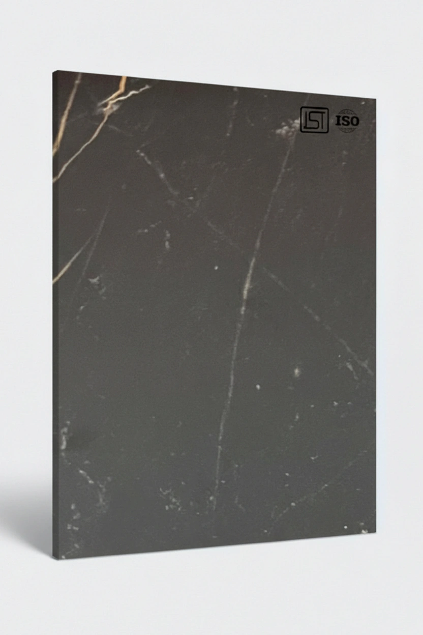 7152 LR | Black Elton Marble, Jet Black Silky Matte Finish Marble Decorative Laminate