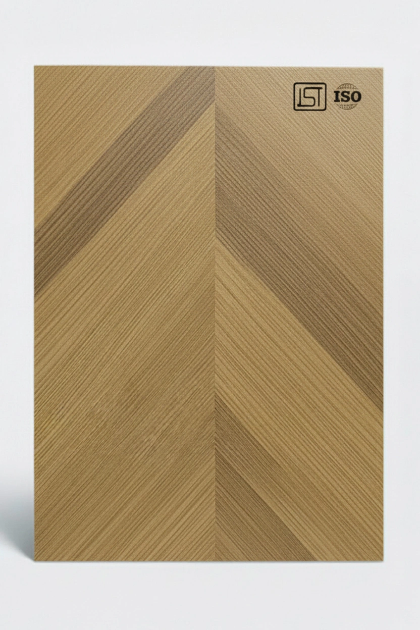 7155 LR | Light Cross Veneer, Light Golden Teak Silky Matte Finish Wooden Decorative Laminate Sheet - Image 2