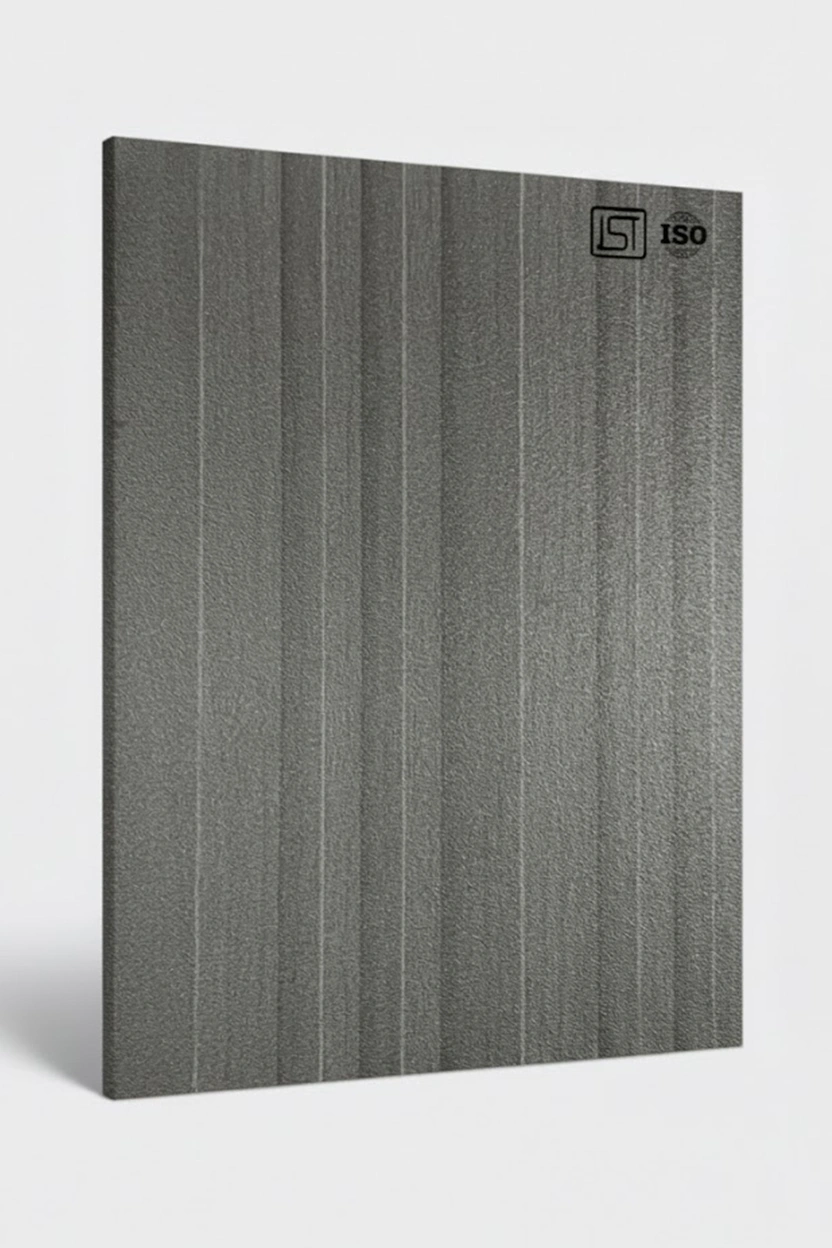 7182 SF | Dark Walnut Louver, Smoky Grey Suede Finish Wooden Decorative Laminate