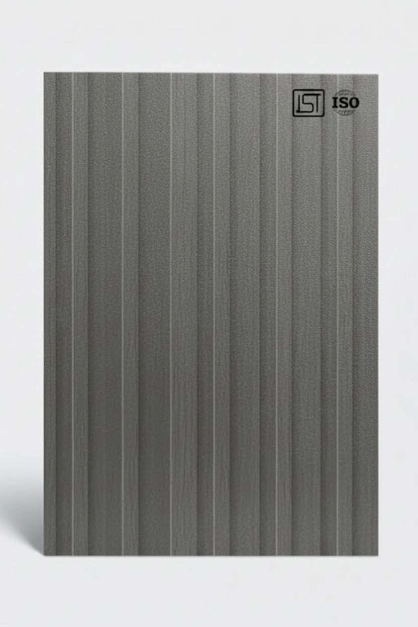 7182 SF | Dark Walnut Louver, Smoky Grey Suede Finish Wooden Decorative Laminate - Image 2