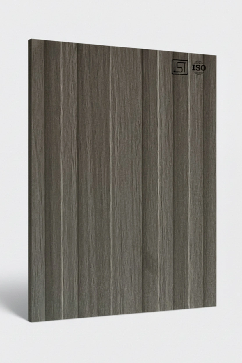 7182 ZS | Dark Walnut Louver, Smoky Walnut Matte Finish Fluted Wooden Decorative Laminate