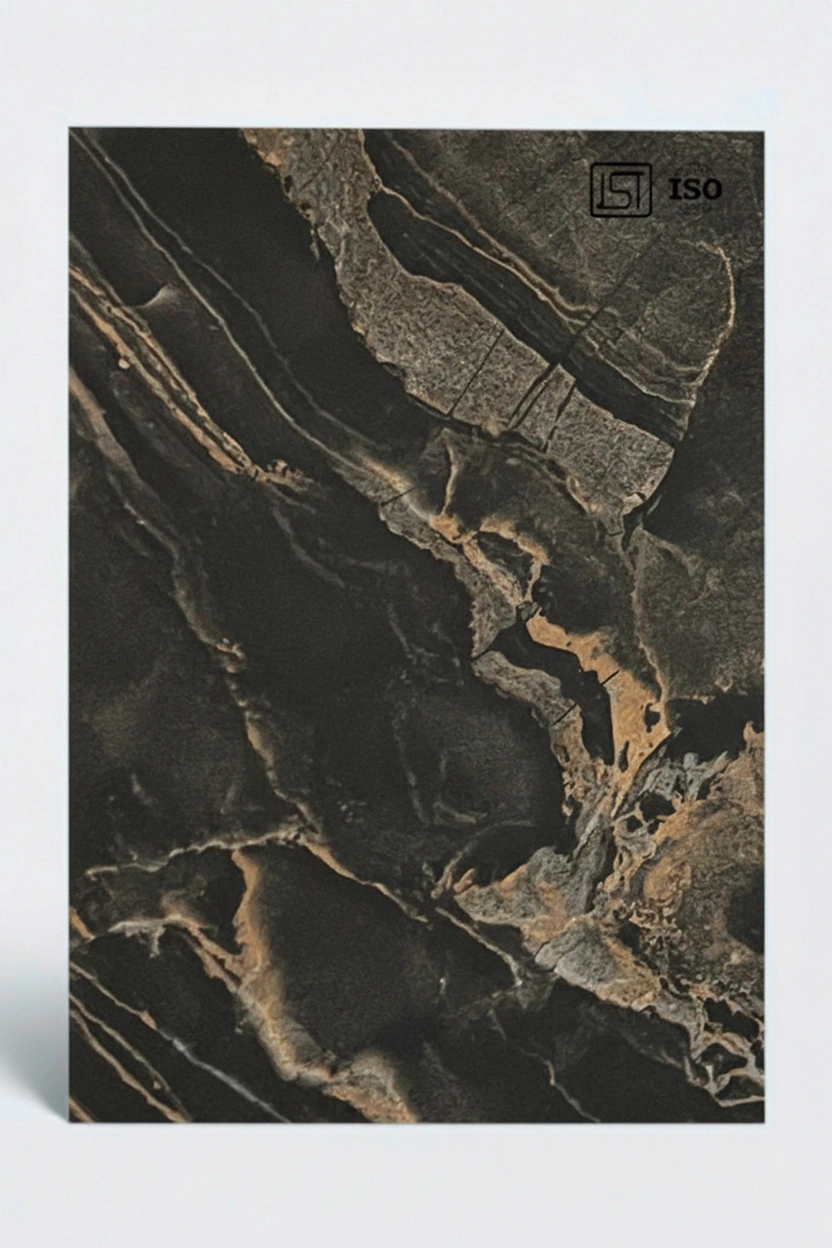 7197 LR | Dark luxe Marble, Cosmic Black Silky Matte Finish Marble Decorative Laminate - Image 2