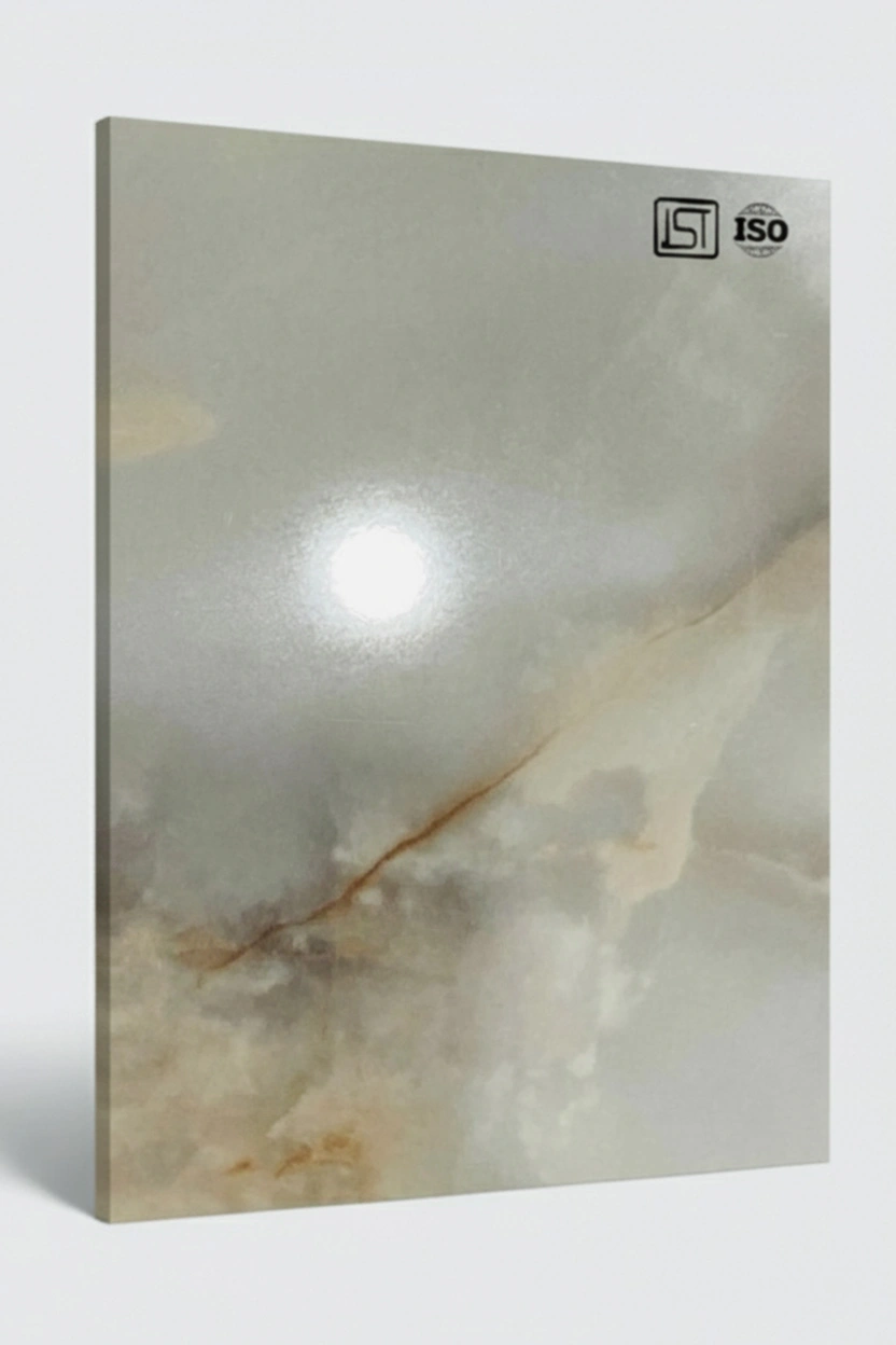 7199 SG | Crema Marfil Marble, Cloud Grey High Gloss Finish Marble Decorative Laminate