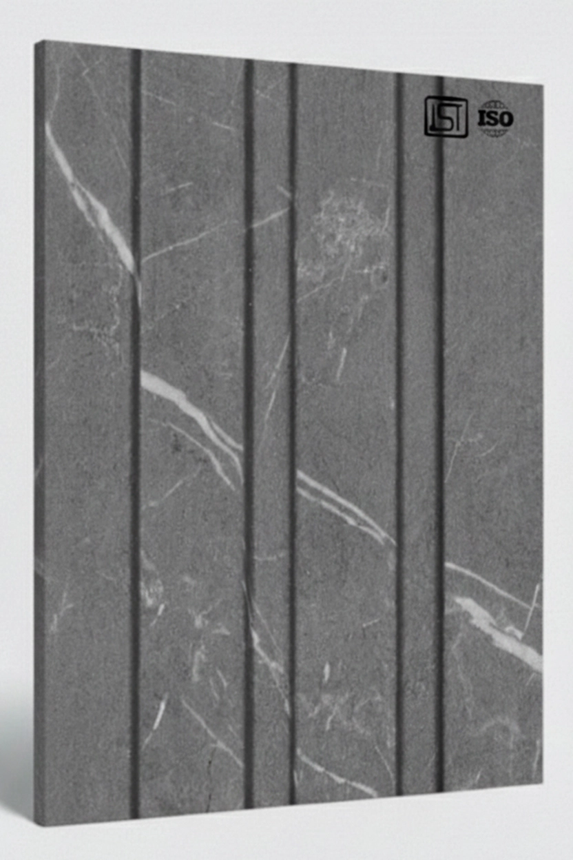 8113 (2) | Charcoal Grey Matt Finish Fluted Wooden Louver Panel