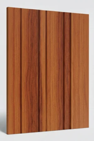 8114 (2) | Natural Brown Teakwood Matt Finish Fluted Wooden Louver Panel