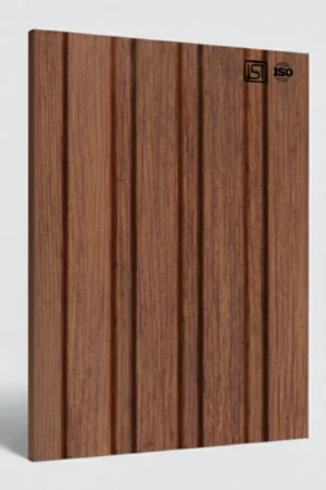 8121 (2) | Natural Dark Brown Teakwood Matt Finish Fluted Wooden Louver Panel