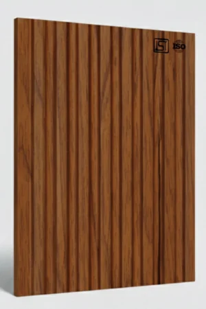 8133 (2) | Natural Dark BrownTeakwood Matt Finish Fluted Wooden Louver Panel