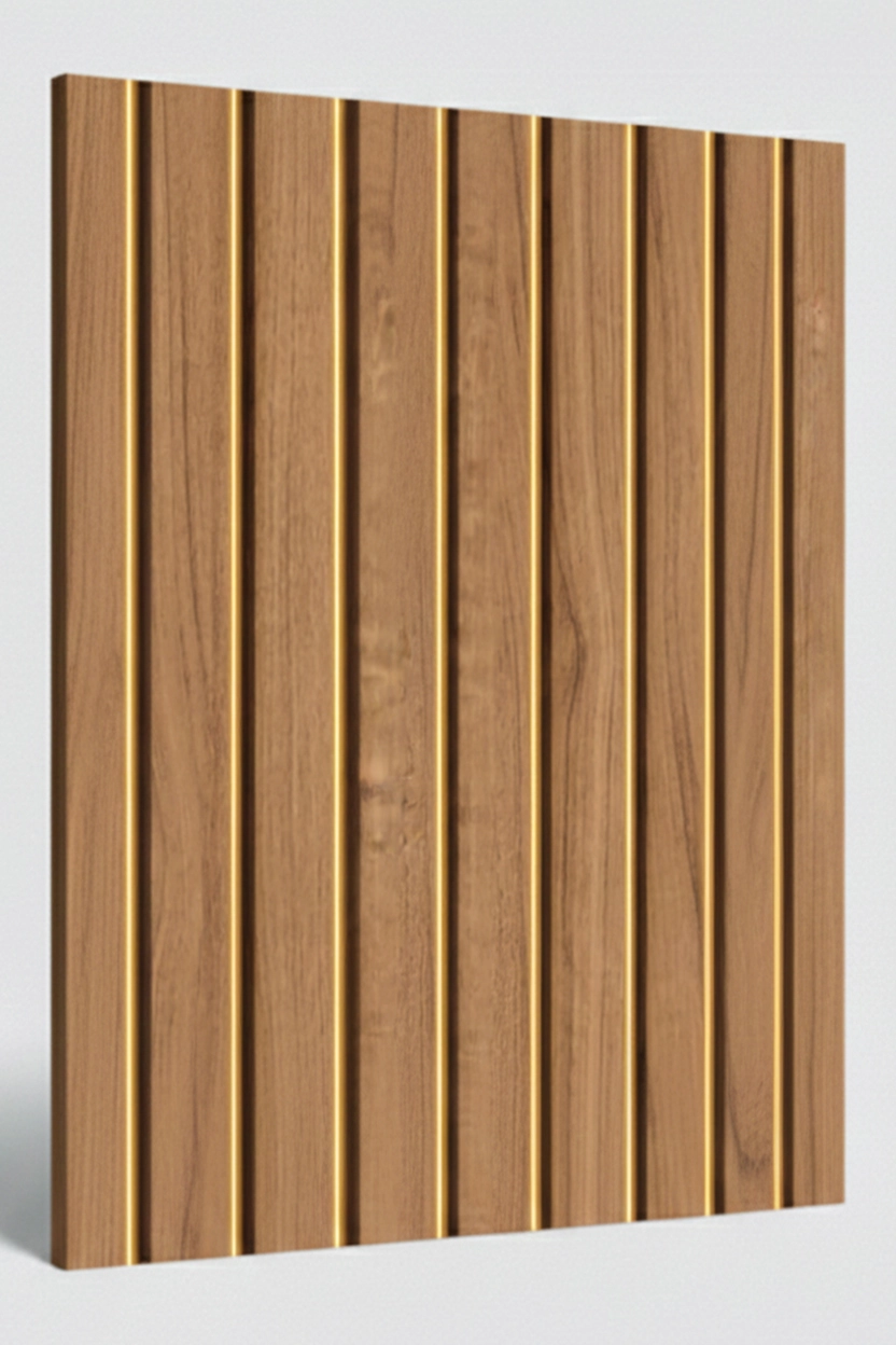 8143 | Natural Oak Matt Finish Fluted Wooden Louver Panel