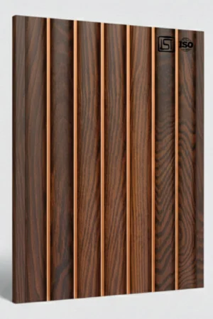 8151 (2) | Double Tone Dark Brown and Medium Light Brown Matt Finish Fluted Wooden Louver Panel